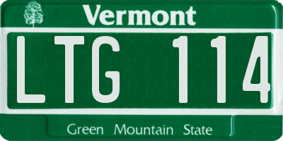 VT license plate LTG114