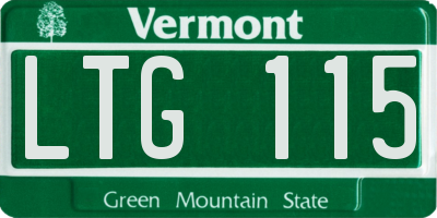 VT license plate LTG115