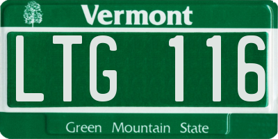 VT license plate LTG116