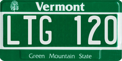 VT license plate LTG120
