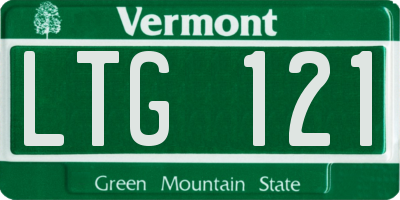 VT license plate LTG121