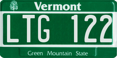 VT license plate LTG122