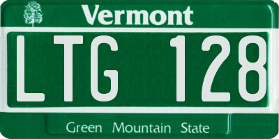 VT license plate LTG128