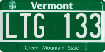 VT license plate LTG133