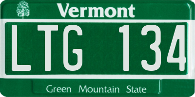 VT license plate LTG134