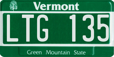 VT license plate LTG135