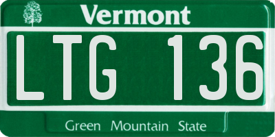 VT license plate LTG136