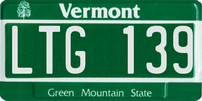 VT license plate LTG139