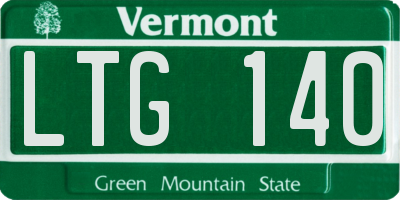 VT license plate LTG140