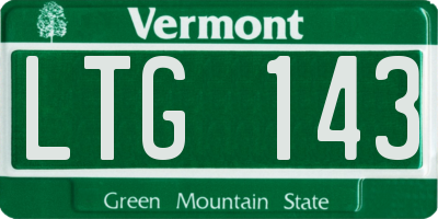 VT license plate LTG143