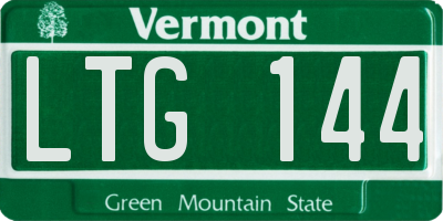 VT license plate LTG144