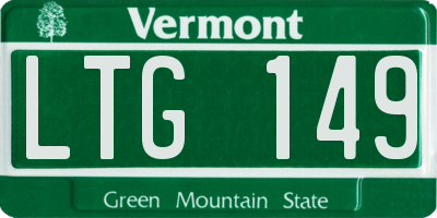 VT license plate LTG149