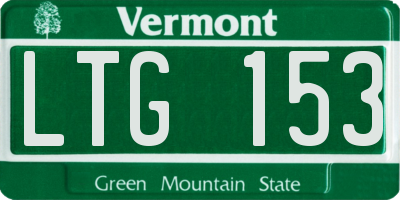 VT license plate LTG153