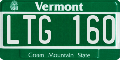 VT license plate LTG160