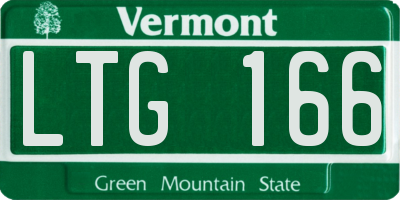 VT license plate LTG166