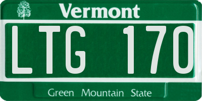 VT license plate LTG170