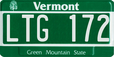 VT license plate LTG172