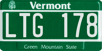 VT license plate LTG178