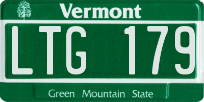 VT license plate LTG179