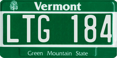 VT license plate LTG184