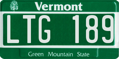 VT license plate LTG189