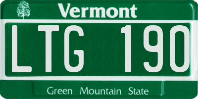 VT license plate LTG190