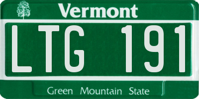 VT license plate LTG191