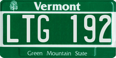 VT license plate LTG192