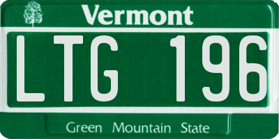 VT license plate LTG196