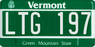 VT license plate LTG197