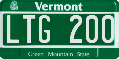 VT license plate LTG200