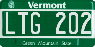 VT license plate LTG202