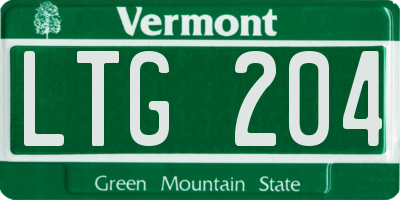 VT license plate LTG204