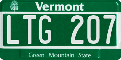 VT license plate LTG207