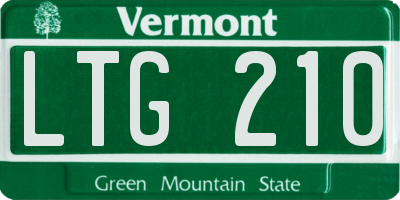 VT license plate LTG210