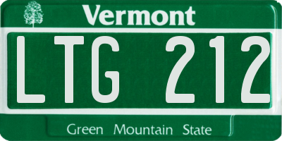 VT license plate LTG212