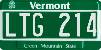 VT license plate LTG214