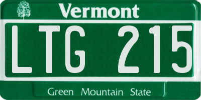 VT license plate LTG215