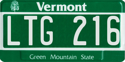 VT license plate LTG216