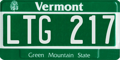 VT license plate LTG217