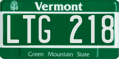 VT license plate LTG218
