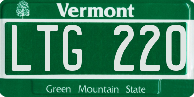 VT license plate LTG220