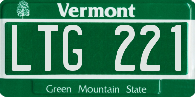 VT license plate LTG221