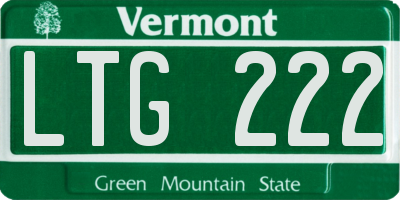 VT license plate LTG222