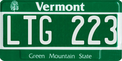 VT license plate LTG223