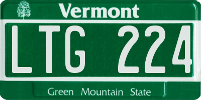 VT license plate LTG224
