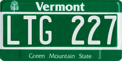 VT license plate LTG227