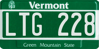 VT license plate LTG228