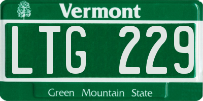VT license plate LTG229