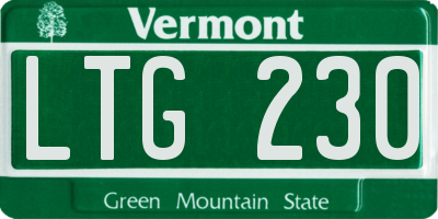VT license plate LTG230